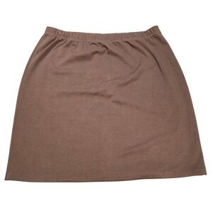 Cato Woman Jersey Knit Pull On Skirt Women's Size 18/20W Brown Knee Length